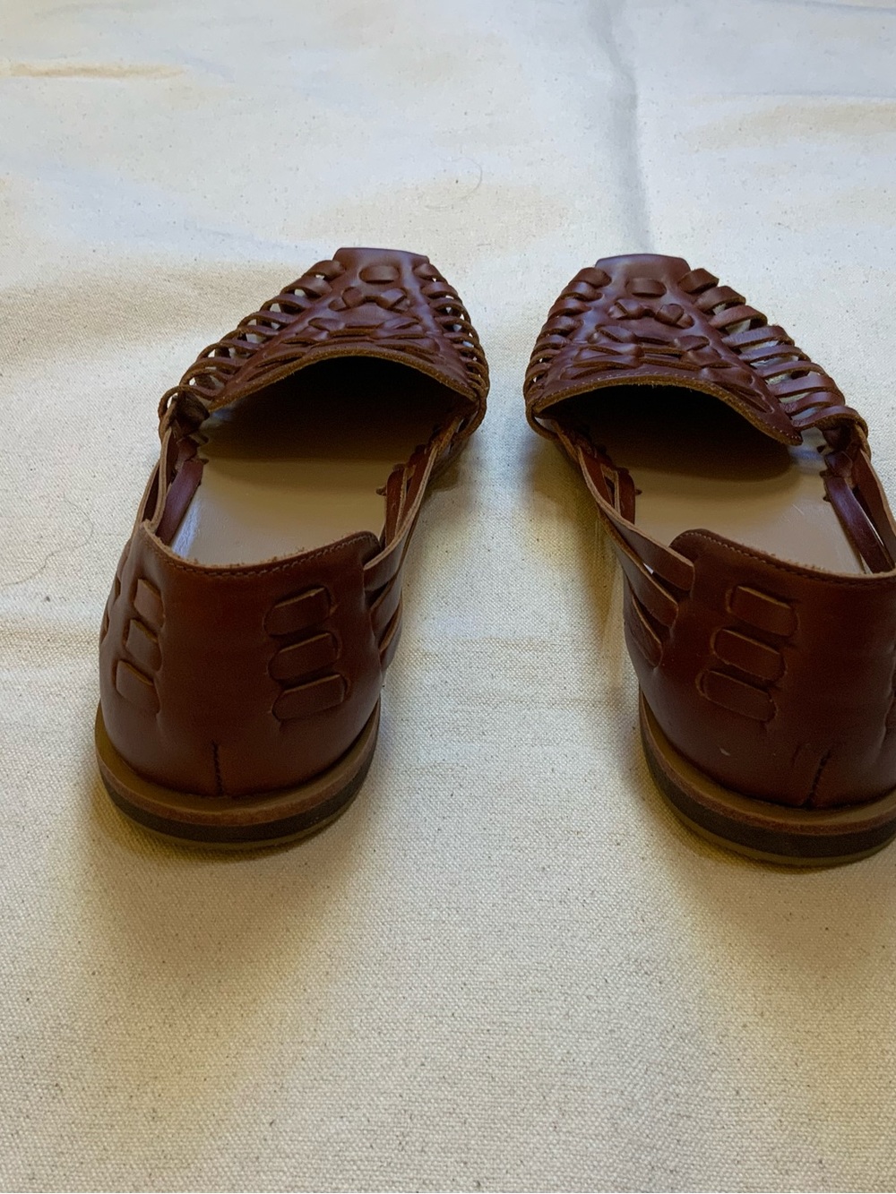 Nisolo Chestnut Brown Woven Leather Huarache Slip-Ons 9.5 - Picture 4 of 8